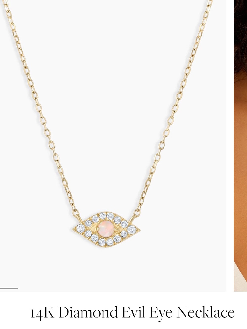 Gorjana 14K Gold Diamond Evil Eye Necklace great condition